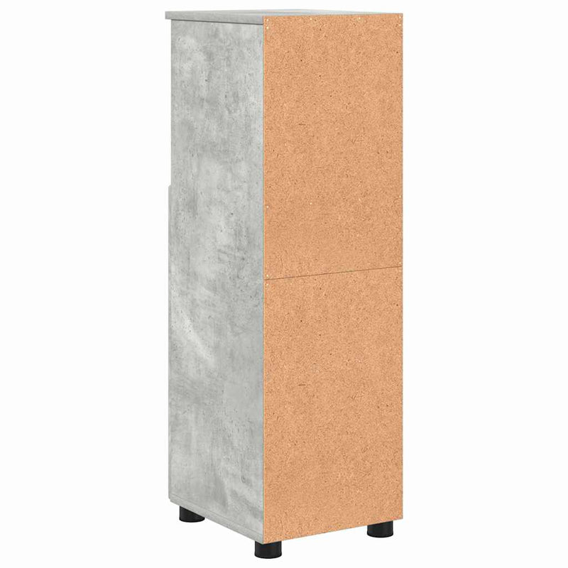 vidaXL Fürdőszoba Székény ajtóval Beton szürke 30 x 35 x 95 cm Faanyag