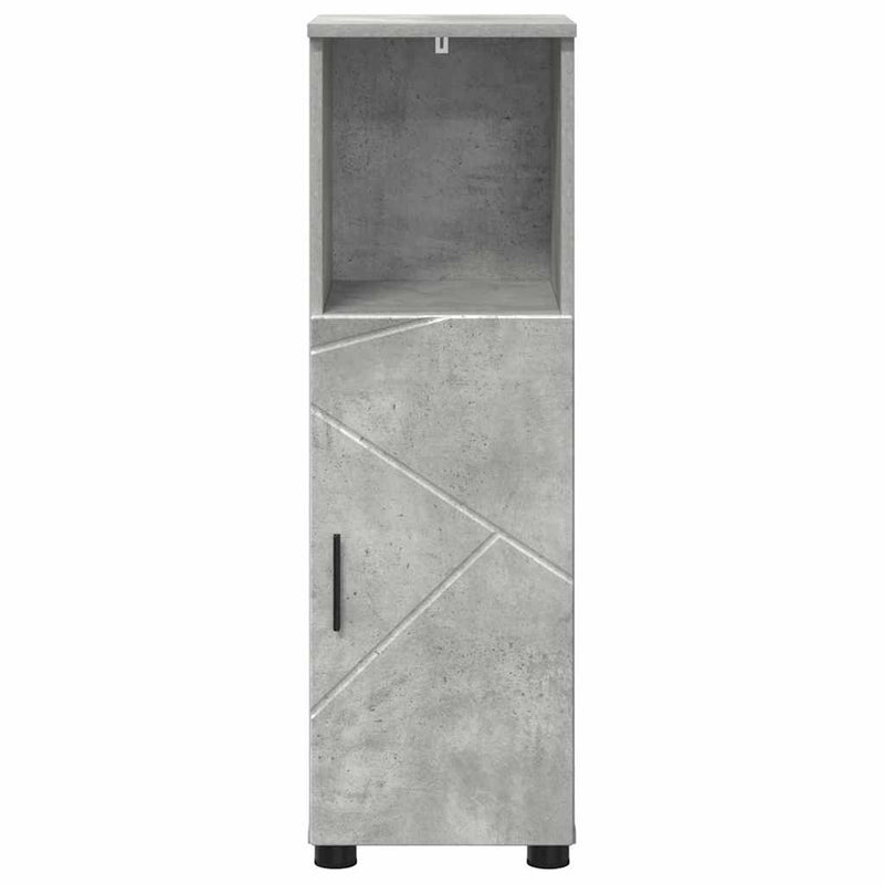 vidaXL Fürdőszoba Székény ajtóval Beton szürke 30 x 35 x 95 cm Faanyag