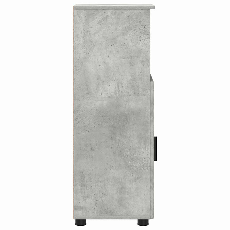 vidaXL Fürdőszoba Székény ajtóval Beton szürke 30 x 35 x 95 cm Faanyag