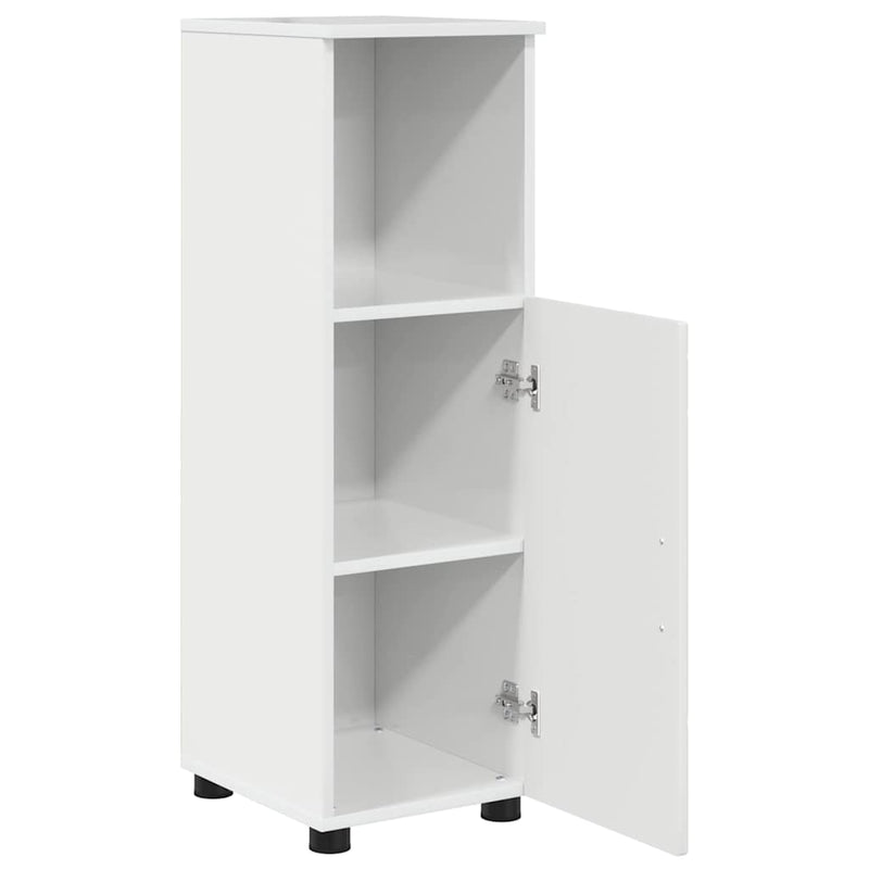 vidaXL Fürdőszoba Székény Magasfényű fehér 30 x 35 x 95 cm Faanyag