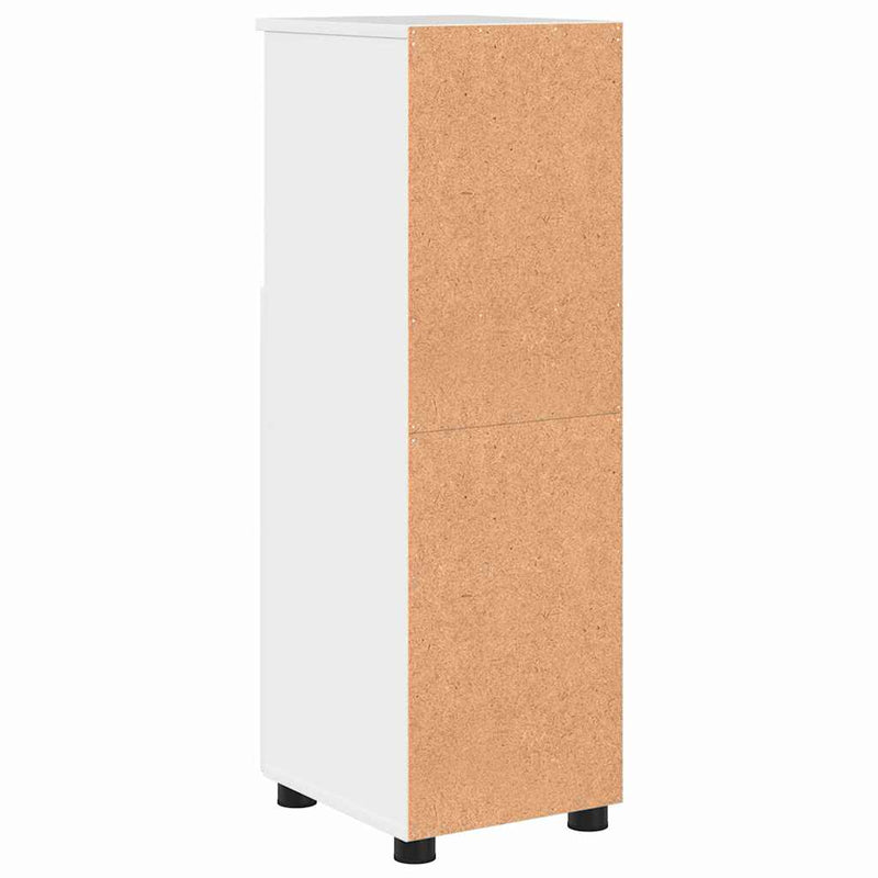 vidaXL Fürdőszoba Székény Magasfényű fehér 30 x 35 x 95 cm Faanyag