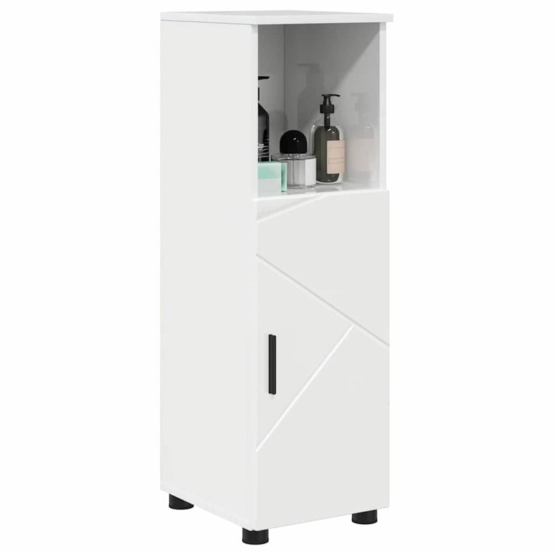 vidaXL Fürdőszoba Székény Magasfényű fehér 30 x 35 x 95 cm Faanyag