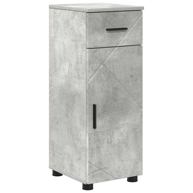vidaXL Fürdőszoba Székény fiókkal Beton szürke 30 x 35 x 80 cm Faanyag