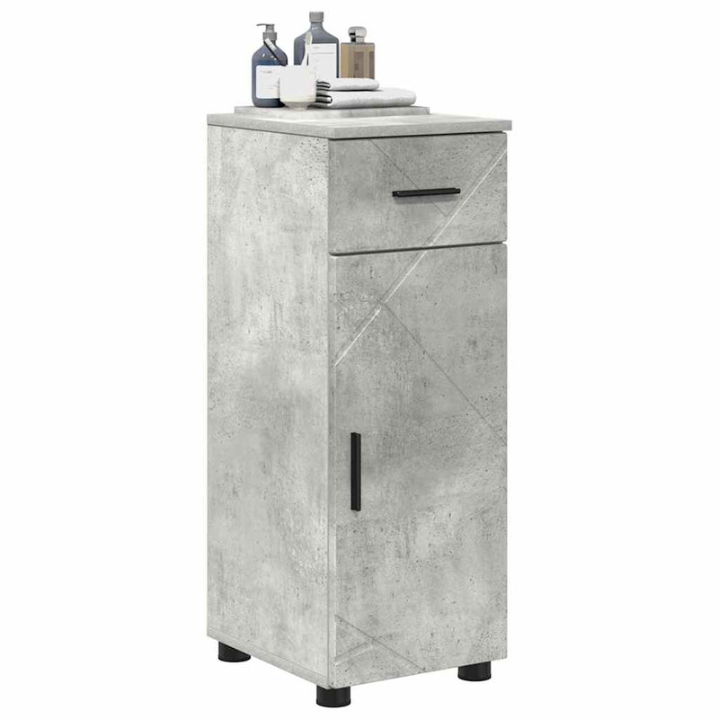 vidaXL Fürdőszoba Székény fiókkal Beton szürke 30 x 35 x 80 cm Faanyag
