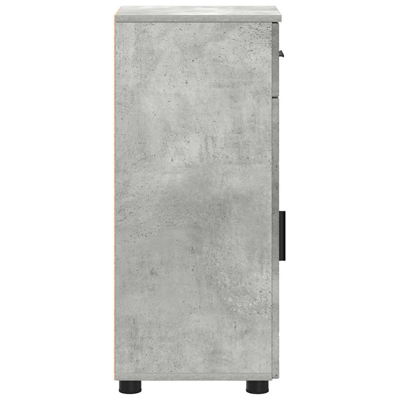 vidaXL Fürdőszoba Székény fiókkal Beton szürke 30 x 35 x 80 cm Faanyag