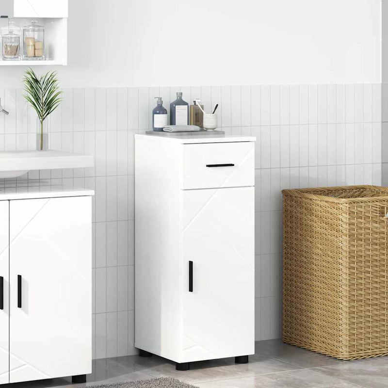 vidaXL Fürdőszoba Székény Magasfényű fehér 30 x 35 x 80 cm Faanyag