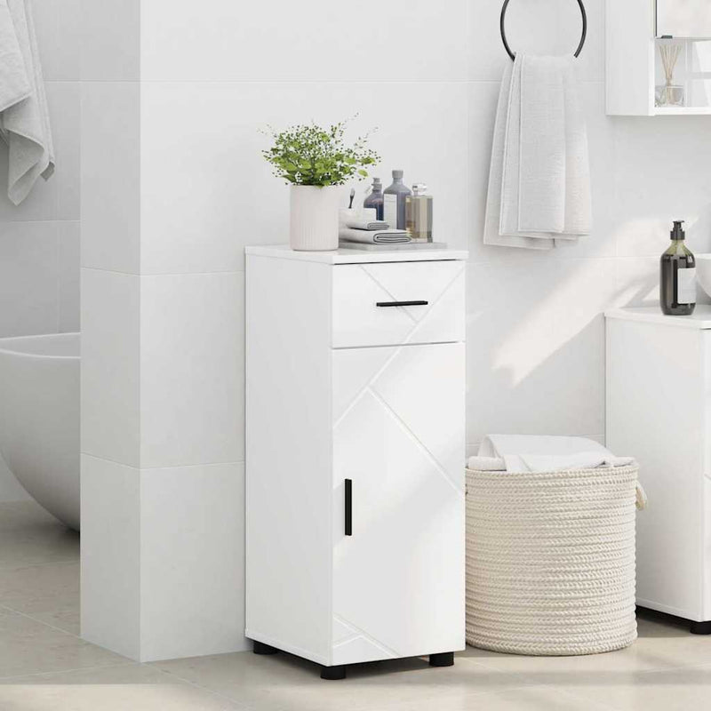 vidaXL Fürdőszoba Székény Magasfényű fehér 30 x 35 x 80 cm Faanyag