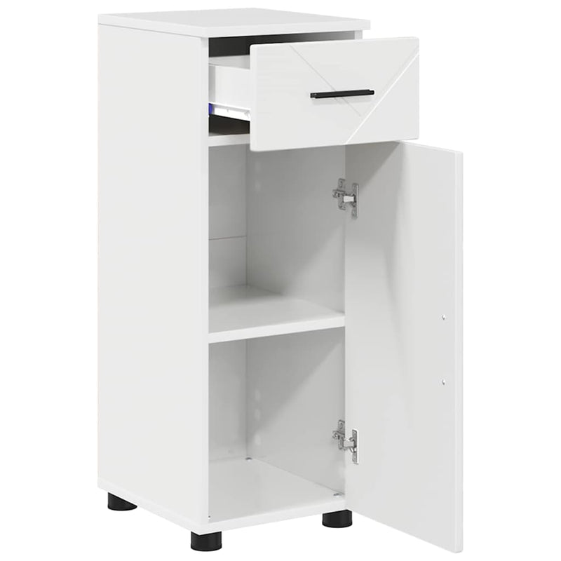 vidaXL Fürdőszoba Székény Magasfényű fehér 30 x 35 x 80 cm Faanyag