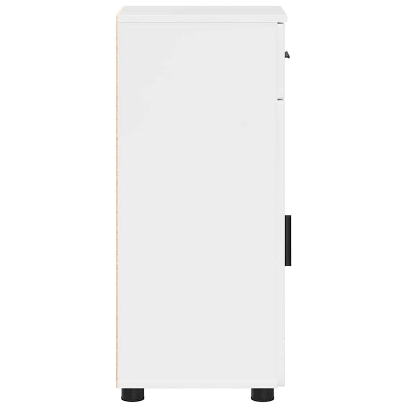 vidaXL Fürdőszoba Székény Magasfényű fehér 30 x 35 x 80 cm Faanyag