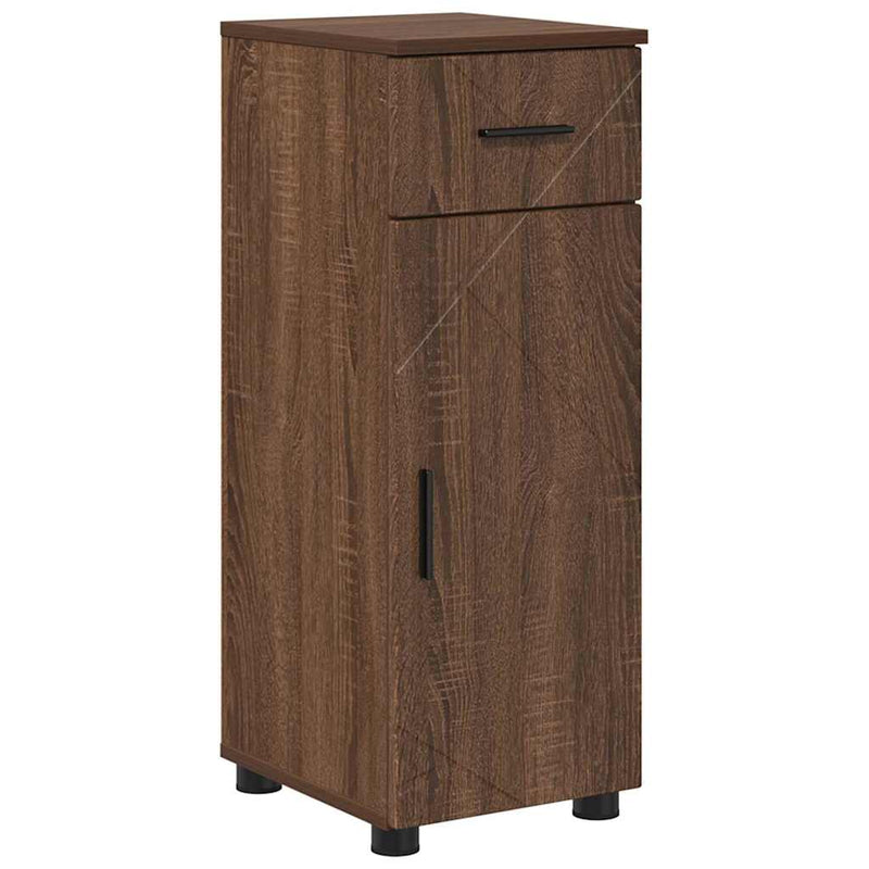 vidaXL Fürdőszoba Székény fiókkal barna tölgy 30 x 35 x 80 cm Faanyag
