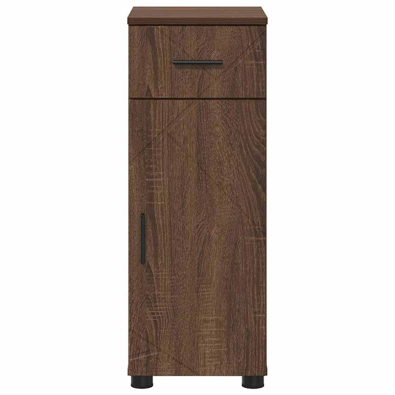vidaXL Fürdőszoba Székény fiókkal barna tölgy 30 x 35 x 80 cm Faanyag