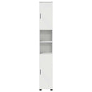 vidaXL Fürdőszoba Székény ajtóval Fehér 30 x 35 x 192 cm Faanyag & Fém