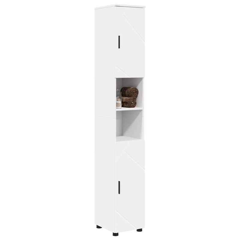 vidaXL Fürdőszobai magas szekrény Fehér 30 x 35 x 192 cm Faanyag