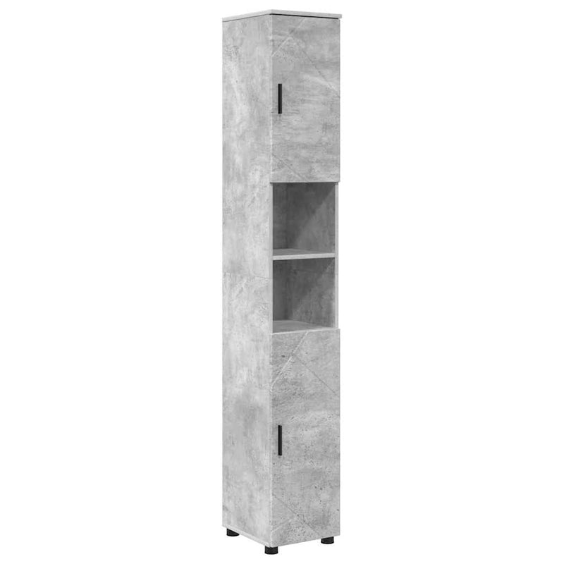 vidaXL Fürdőszobai magas szekrény Beton szürke 30 x 35 x 192 cm