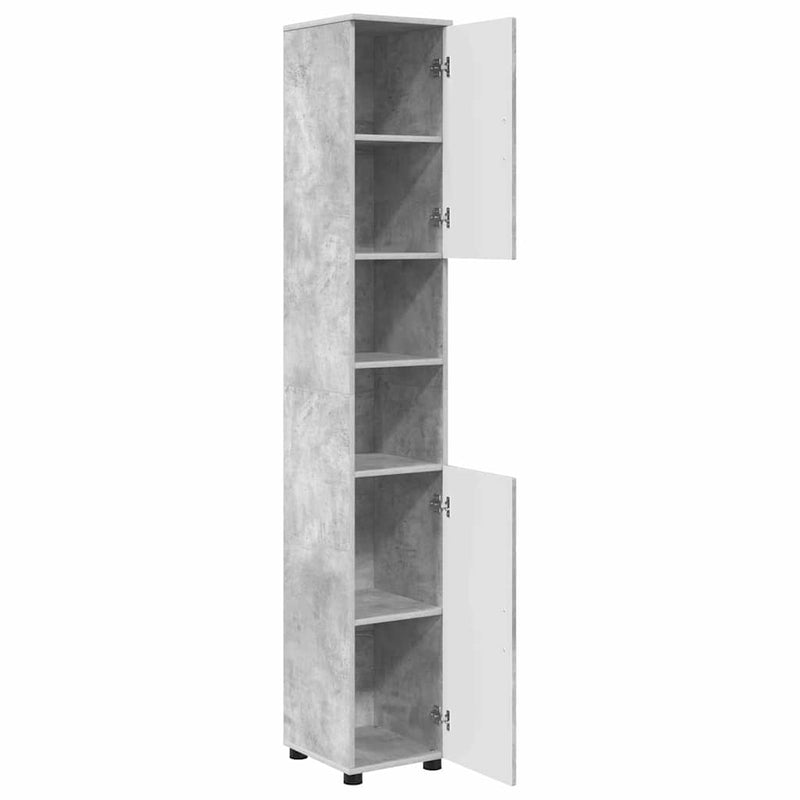 vidaXL Fürdőszobai magas szekrény Beton szürke 30 x 35 x 192 cm