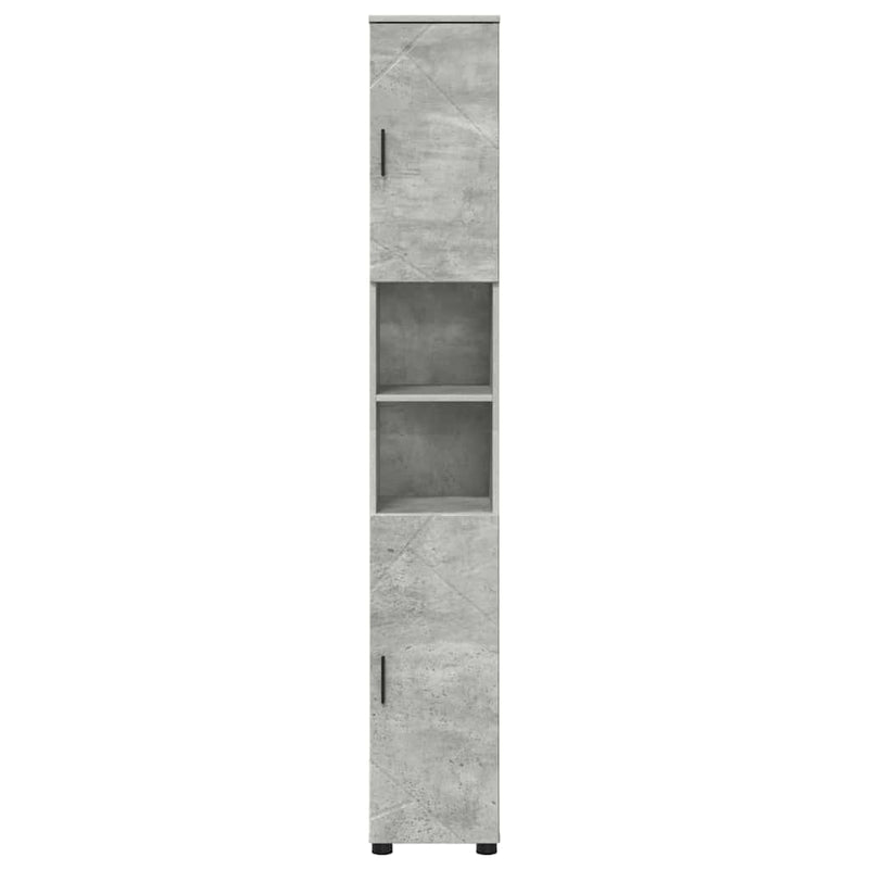 vidaXL Fürdőszobai magas szekrény Beton szürke 30 x 35 x 192 cm