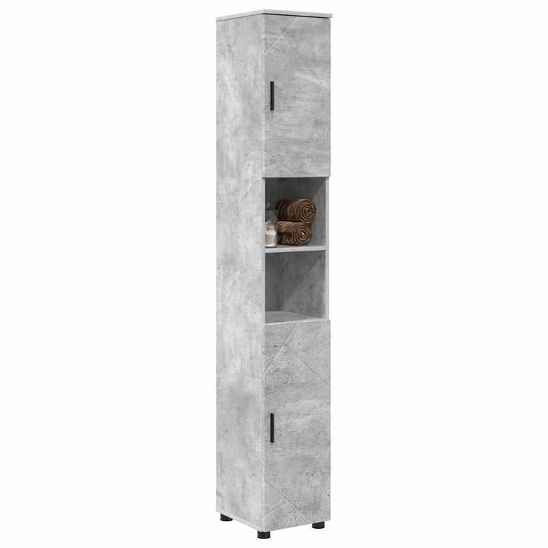 vidaXL Fürdőszobai magas szekrény Beton szürke 30 x 35 x 192 cm