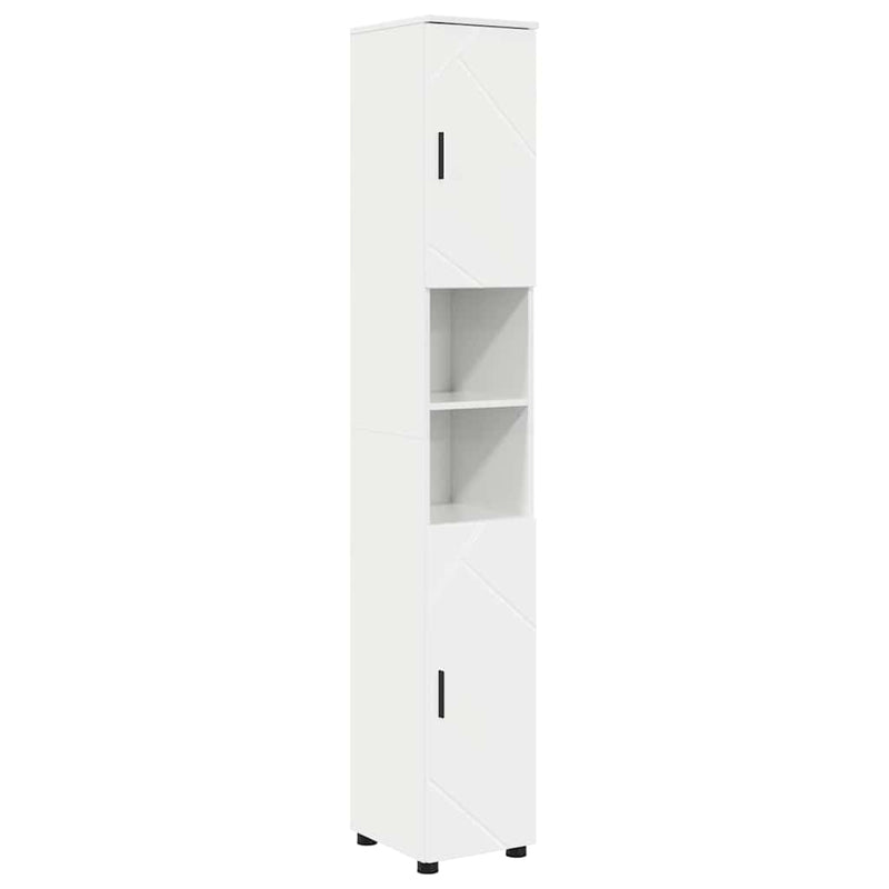 vidaXL Fürdőszobai magas szekrény Magasfényű fehér 30 x 35 x 192 cm