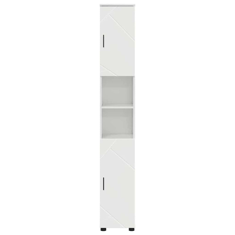 vidaXL Fürdőszobai magas szekrény Magasfényű fehér 30 x 35 x 192 cm