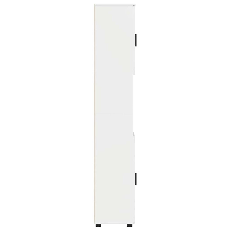 vidaXL Fürdőszobai magas szekrény Magasfényű fehér 30 x 35 x 192 cm