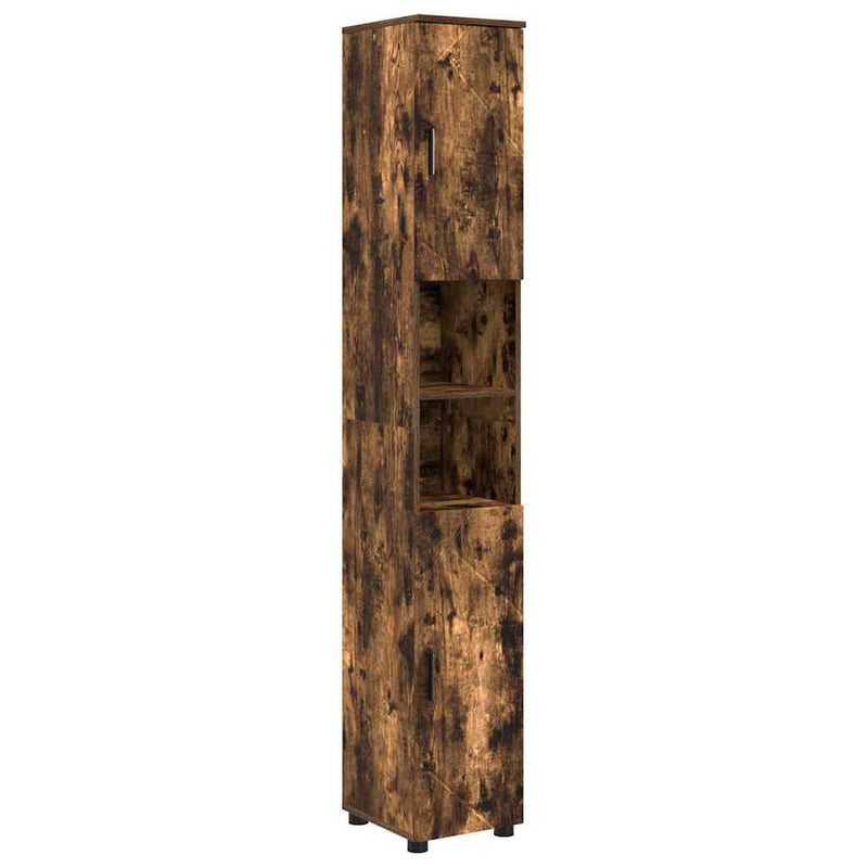 vidaXL Fürdőszobai magas szekrény Füstölt tölgy 30 x 35 x 192 cm