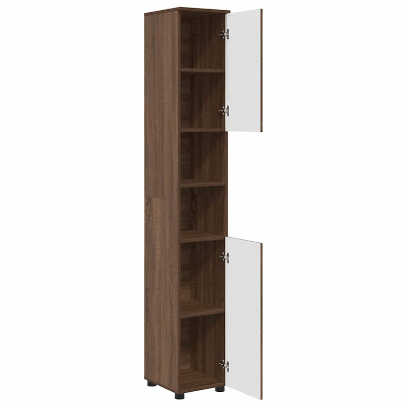 vidaXL Fürdőszobai magas szekrény barna tölgy 30 x 35 x 192 cm Faanyag