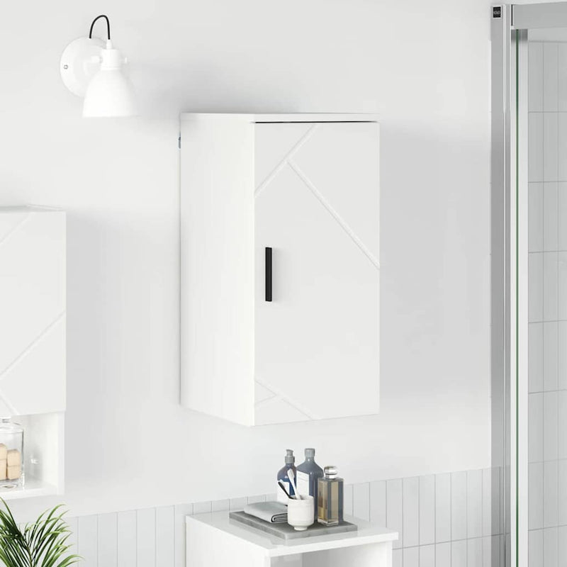 vidaXL Fürdőszoba Székény Magasfényű fehér 30 x 31.5 x 61 cm Faanyag
