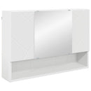 vidaXL Tükörszekrény Falra szerelhető Fehér 80 x 17 x 55 cm Faanyag