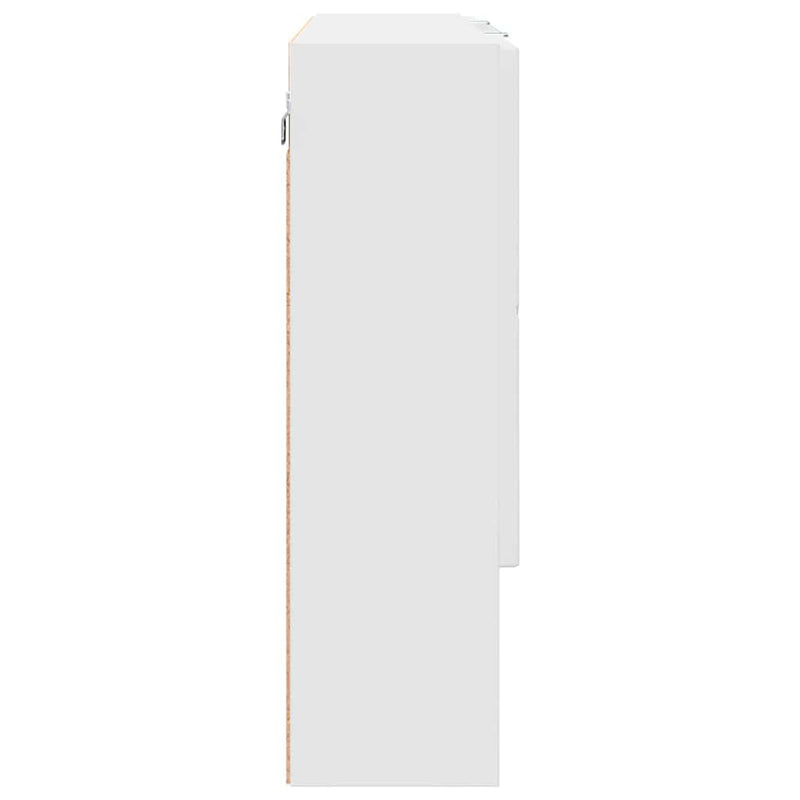 vidaXL Fürdőszobai tükörszekrény ajtóval Fehér 80 x 17 x 55 cm Faanyag