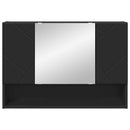 vidaXL Fürdőszobai tükörszekrény Fekete 80 x 17 x 55 cm Faanyag
