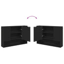 vidaXL Fürdőszobai tükörszekrény Fekete 80 x 17 x 55 cm Faanyag