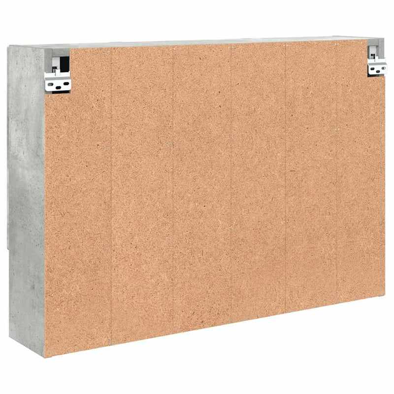 vidaXL Fürdőszobai tükörszekrény Beton szürke 80 x 17 x 55 cm Faanyag