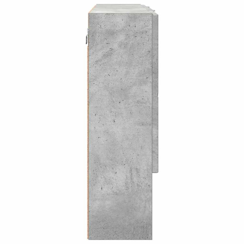 vidaXL Fürdőszobai tükörszekrény Beton szürke 80 x 17 x 55 cm Faanyag