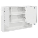 vidaXL Tükörszekrény Magas Fényű Fehér 80 x 17 x 55 cm Szerelt Fa