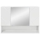 vidaXL Fürdőszobai tükörszekrény Magasfényű fehér 80 x 17 x 55 cm