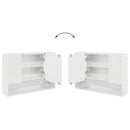 vidaXL Fürdőszobai tükörszekrény Magasfényű fehér 80 x 17 x 55 cm