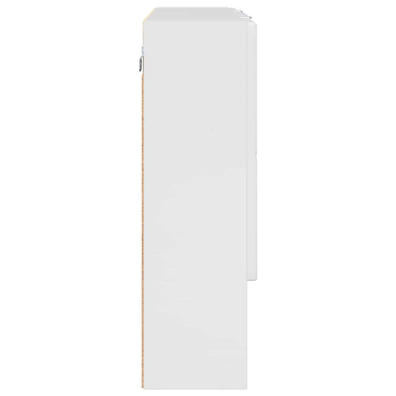 vidaXL Fürdőszobai tükörszekrény Magasfényű fehér 80 x 17 x 55 cm