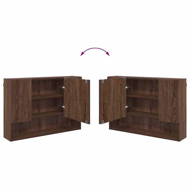 vidaXL Fürdőszobai tükörszekrény barna tölgy 80 x 17 x 55 cm Faanyag