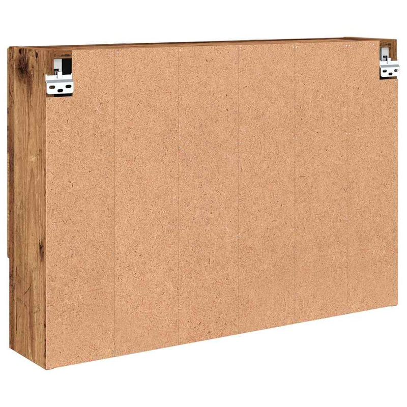 vidaXL Fürdőszobai tükörszekrény Régi fa 80 x 17 x 55 cm Faanyag