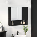 vidaXL Tükörszekrény Fekete 59 x 17 x 55 cm Szerelt Fa