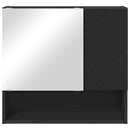 vidaXL Tükörszekrény Falra szerelhető Fekete 59 x 17 x 55 cm Faanyag