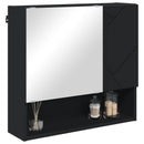 vidaXL Tükörszekrény Fekete 59 x 17 x 55 cm Szerelt Fa
