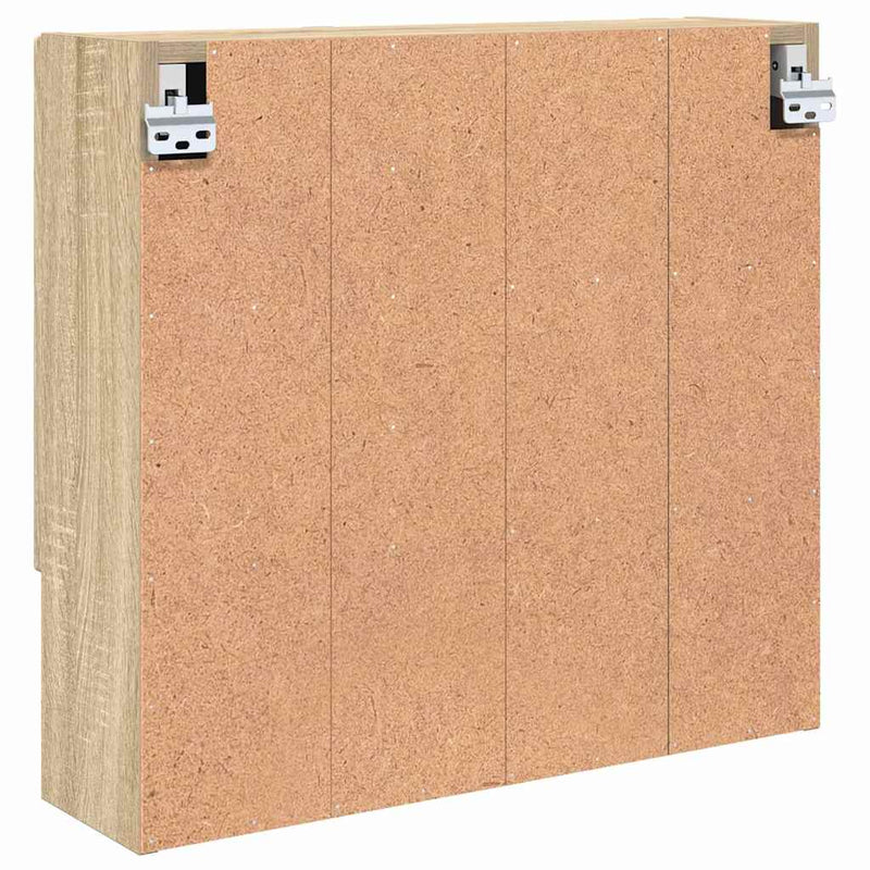 vidaXL Tükörszekrény polcokkal sonoma tölgy 59 x 17 x 55 cm Faanyag