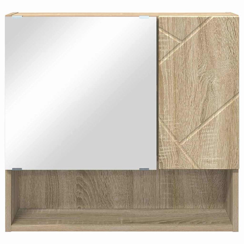 vidaXL Tükörszekrény polcokkal sonoma tölgy 59 x 17 x 55 cm Faanyag