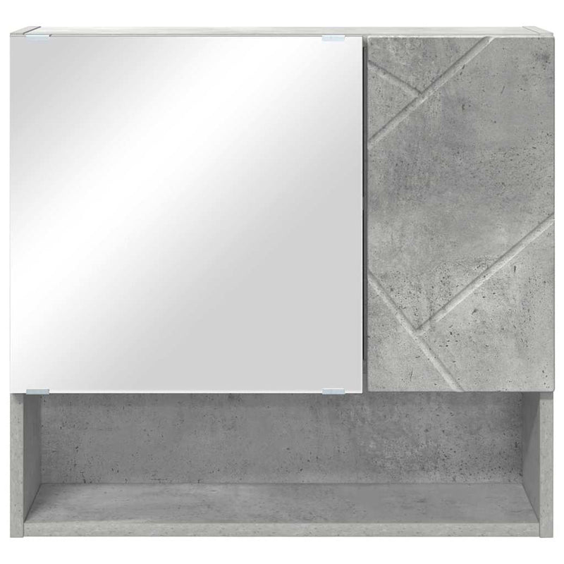 vidaXL Tükörszekrény polcokkal Beton szürke 59 x 17 x 55 cm Faanyag