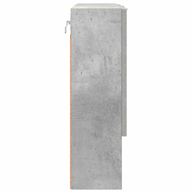 vidaXL Tükörszekrény polcokkal Beton szürke 59 x 17 x 55 cm Faanyag
