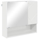 vidaXL Tükörszekrény ajtóval Magas Fényű Fehér 59 x 17 x 55 cm Faanyag