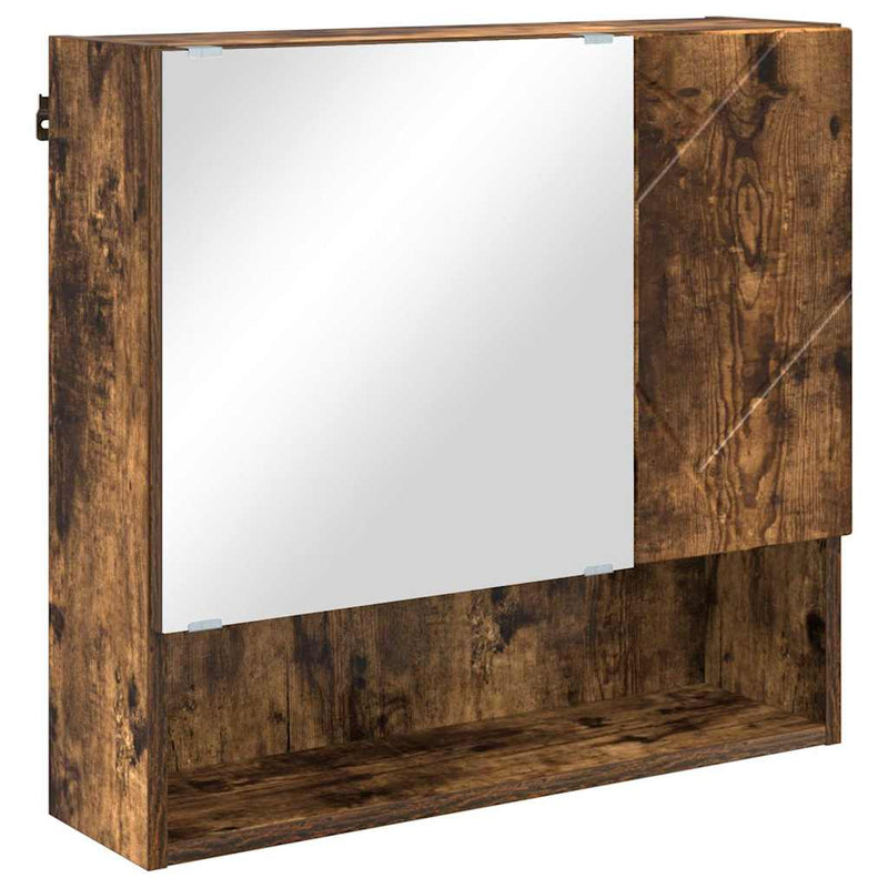 vidaXL Tükörszekrény polcokkal Füstölt tölgy 59 x 17 x 55 cm Faanyag