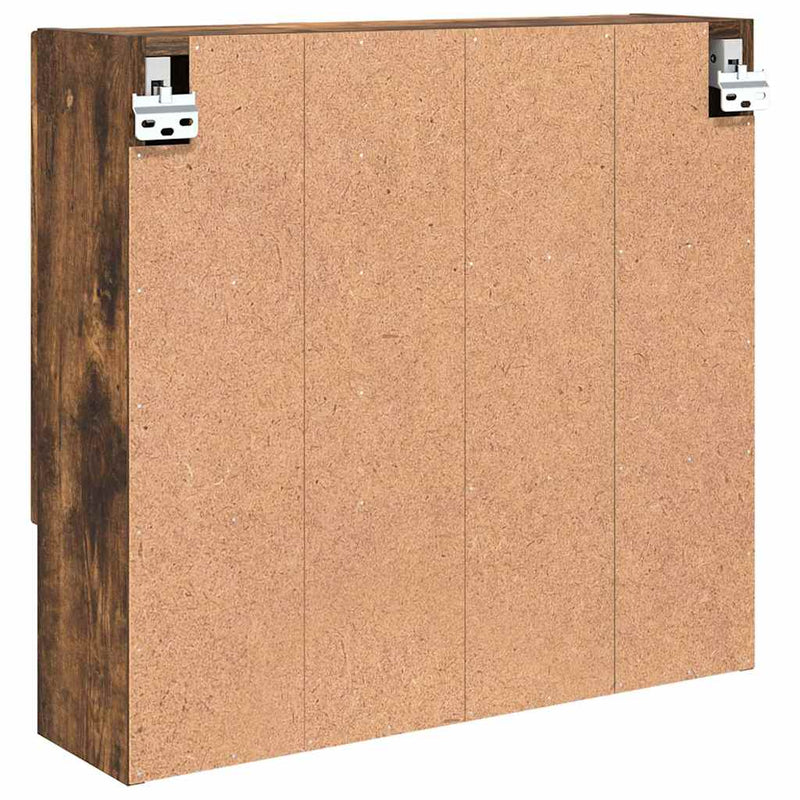 vidaXL Tükörszekrény polcokkal Füstölt tölgy 59 x 17 x 55 cm Faanyag