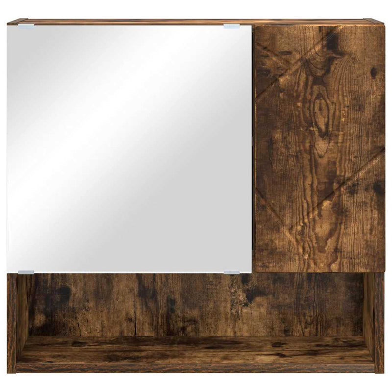 vidaXL Tükörszekrény polcokkal Füstölt tölgy 59 x 17 x 55 cm Faanyag